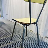 Red Formica table and vintage yellow chairs