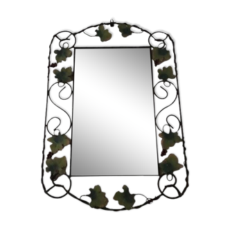 Miroir en fer forgé vintage .
