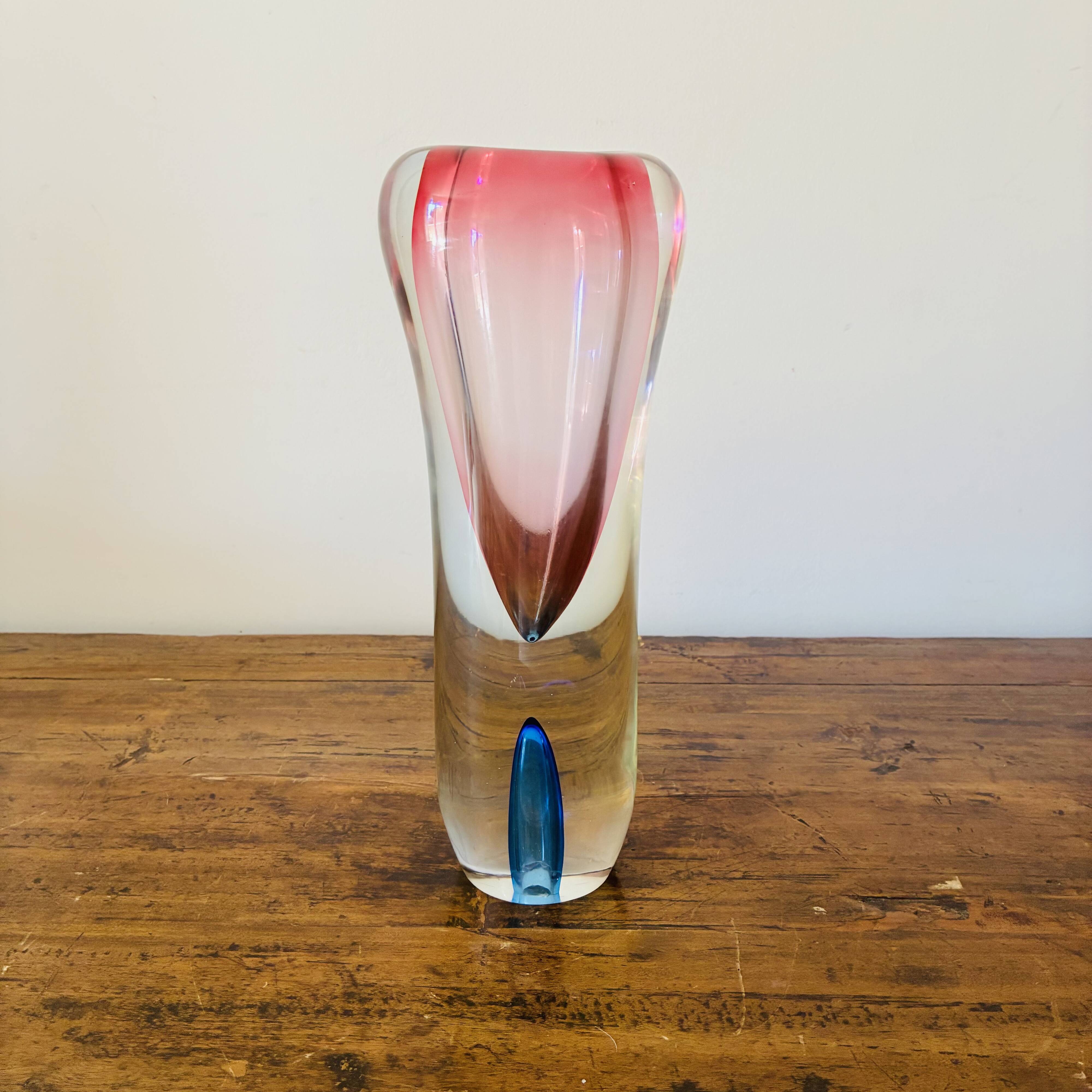 Vase en verre sommerso de Murano, années 1960, dans le style de Flavio Poli