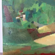 Lush landscape, oil on canvas signed F Courme