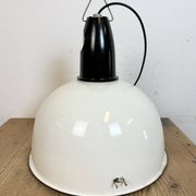 ndustrial Soviet White Enamel Pendant Lamp, 1960s