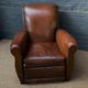 French, leather club chair, havana lounge model circa 1950's