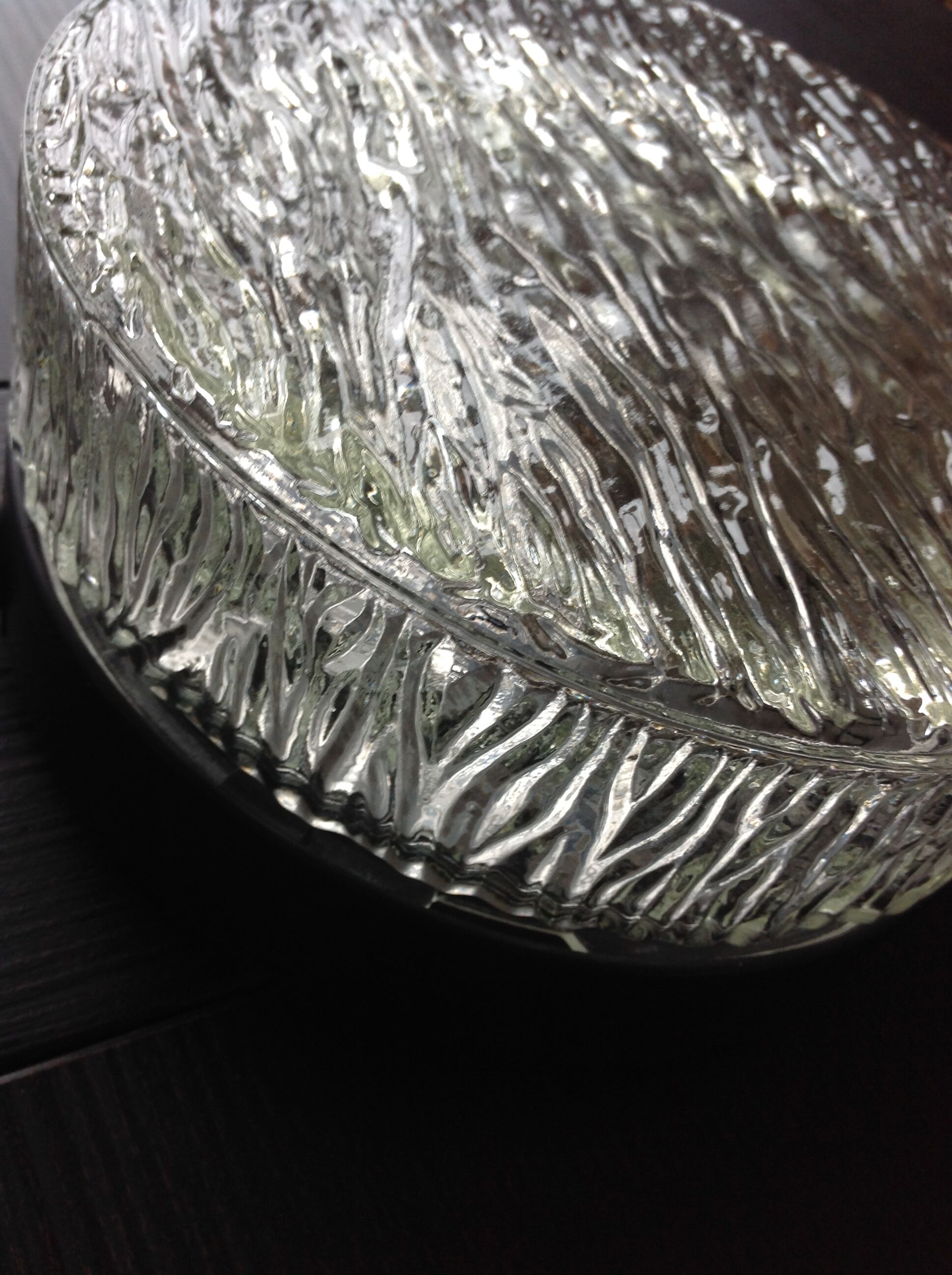 Vintage 60s-70s round ice glass ceiling light