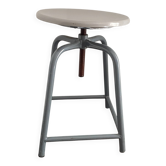 Tabouret d'atelier en métal et bois réglable en hauteur