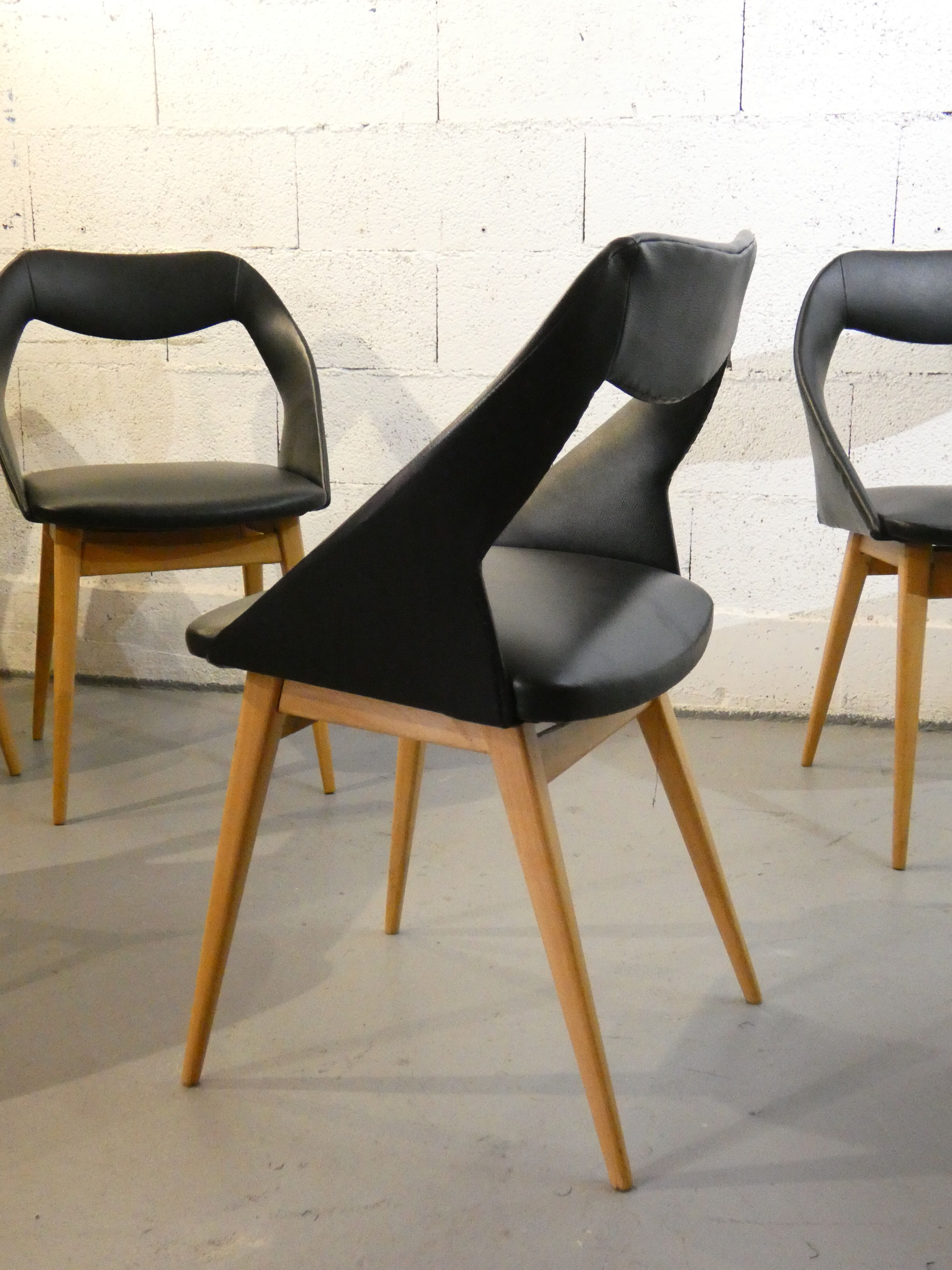 Série de 6 chaises de Louis Paolozzi édité par Zol 1950