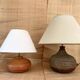 Terracotta lamp, 2M fabric cable, cotton shade.