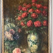 Paintings, Pair of still lifes with flowers by Angelo Zoffoli (1860–1910)