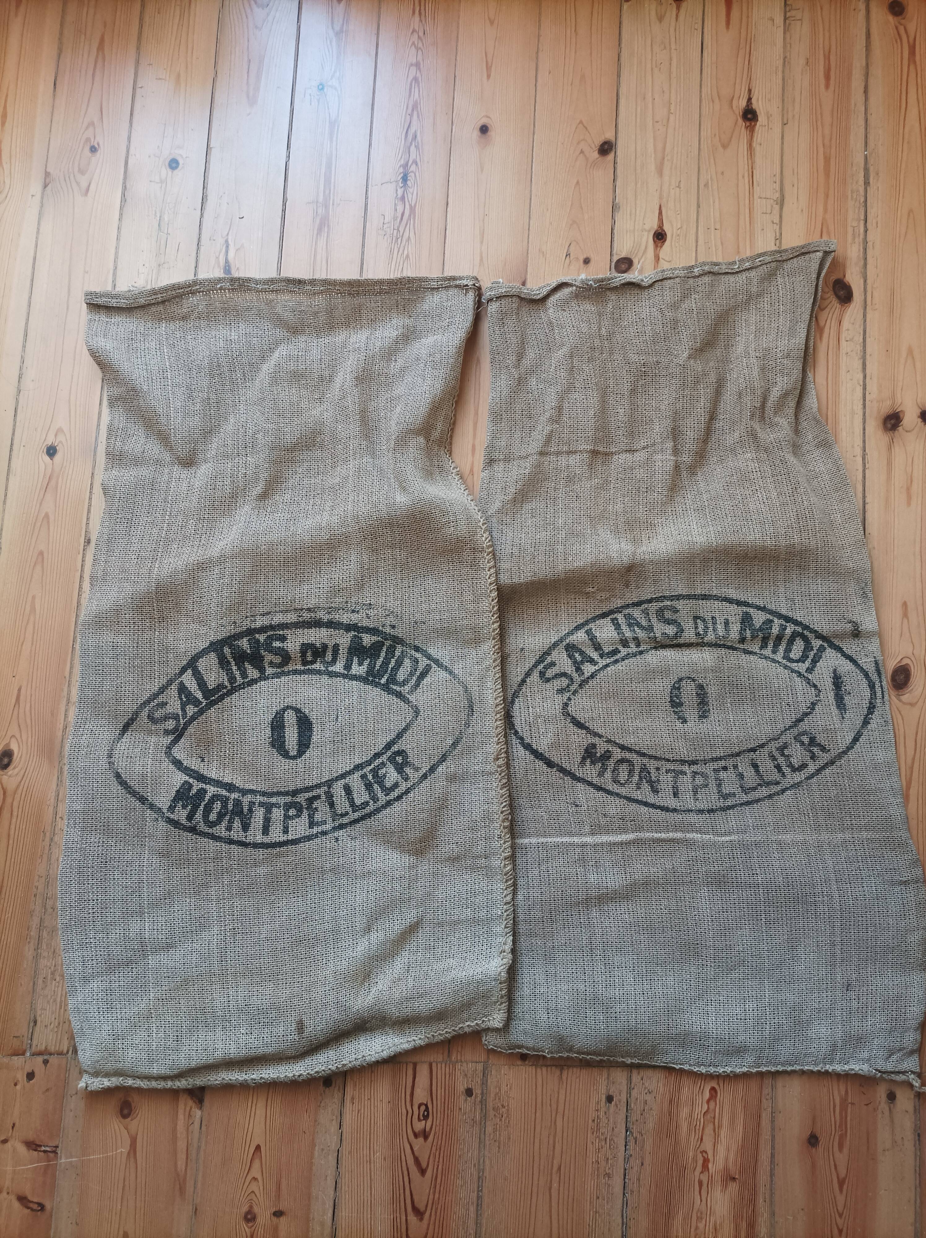 Vintage burlap bag Salins du Midi Montpellier
