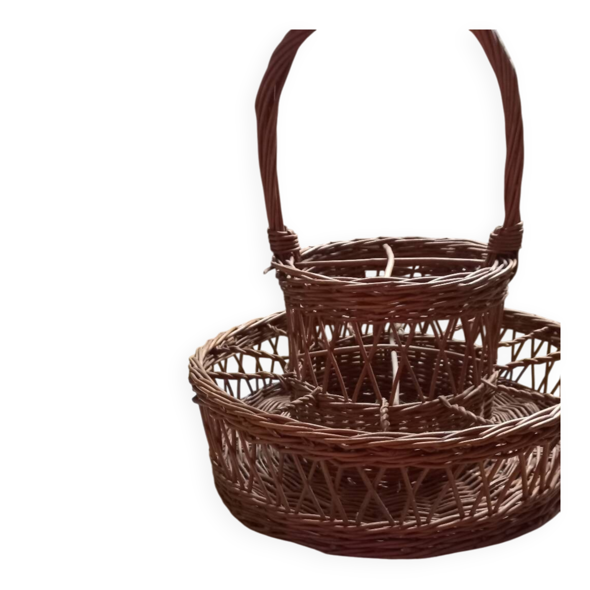 Vintage 50s 60s wicker rattan portable bar