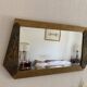 Vintage 1900 Art Nouveau beveled mirror in silver-plated gilded wood - 51 x 32 cm