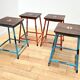 Suite de 4 tabourets d'écolier