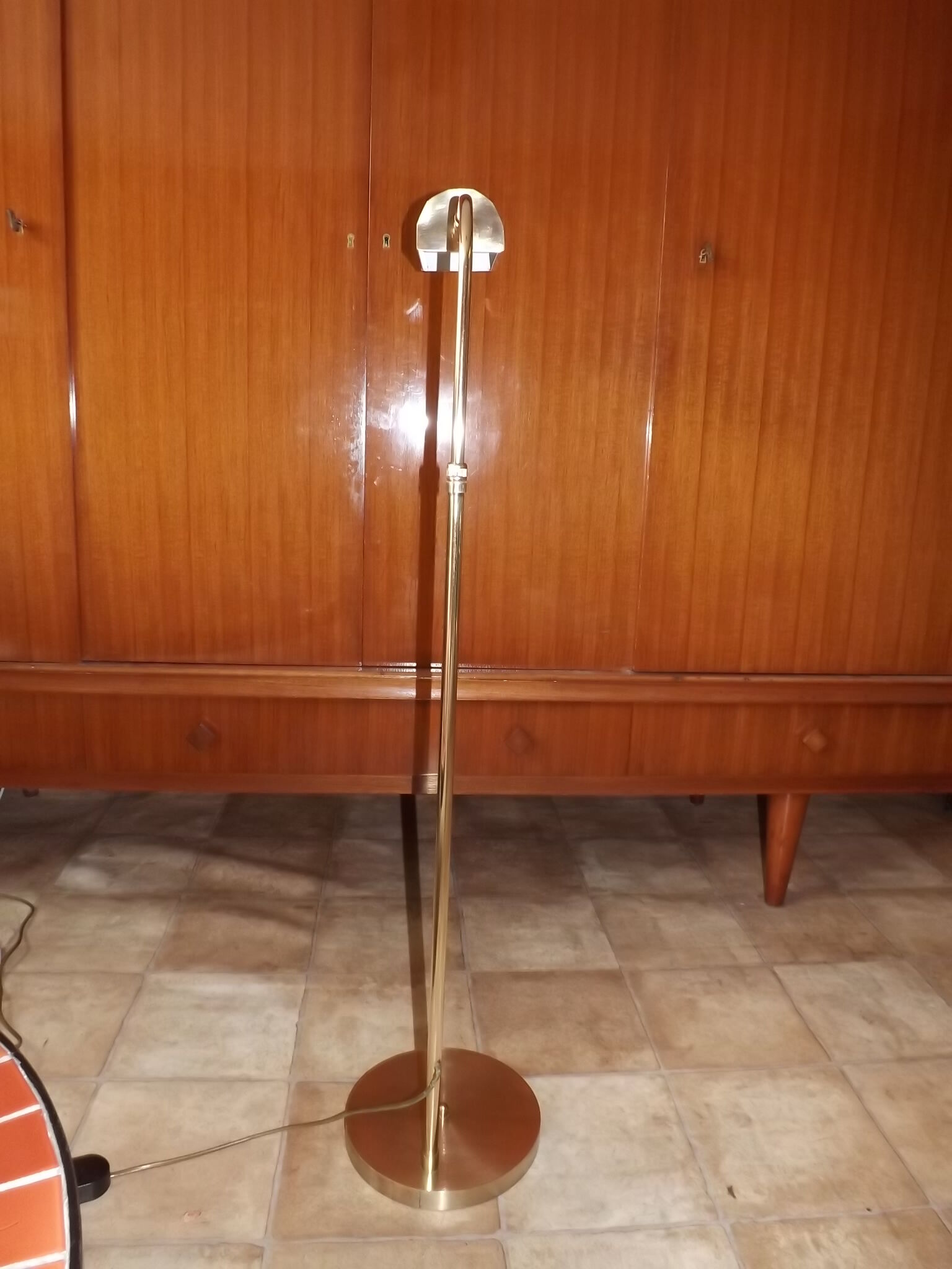 Modernist brass floor lamp deknudt 1970 vintage