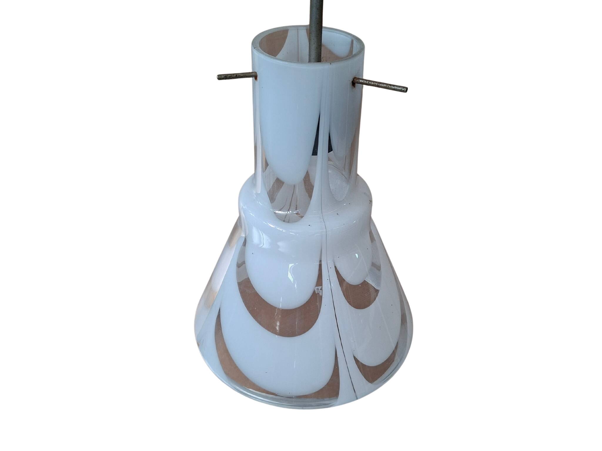 Splendido Lampadario Vintage Anni '70 in Vetro Soffiato