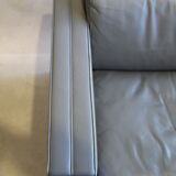 Pair of Walter Knoll gray leather armchairs design Jürgen Lange