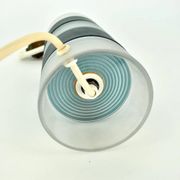 Lampe de table scandinave vintage moderniste bleu sarcelle et verre clair