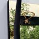 Vintage Ebonized Beech, Brass and Glass Coat Rack with a Landscape, Italy