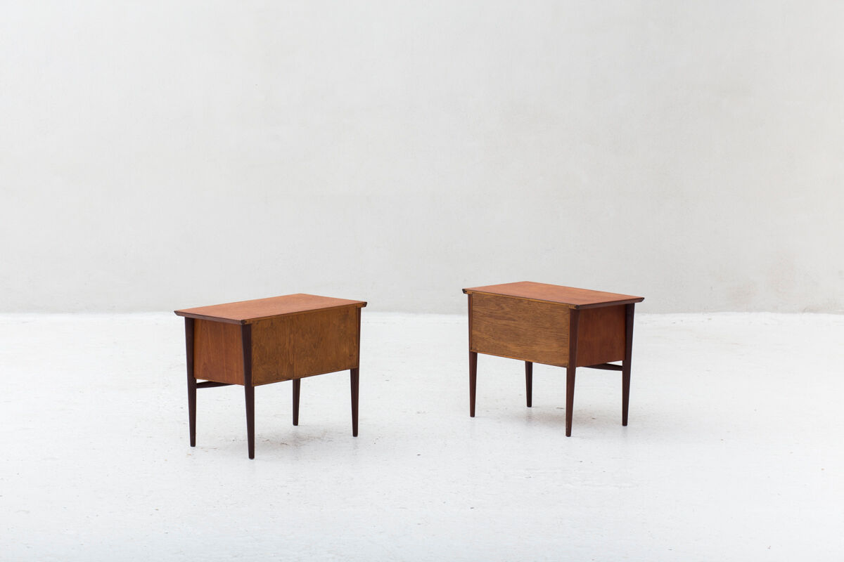 Tables de chevet de Louis Van Teeffelen pour Wébé, Hollande, années 1960