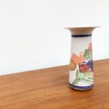 Vintage German ceramic vase Postmodern Alta Mira series by Gilbert Portanier for Rosenthal, 1980s.