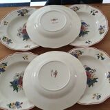 Set of 6 Digoin hollow plates