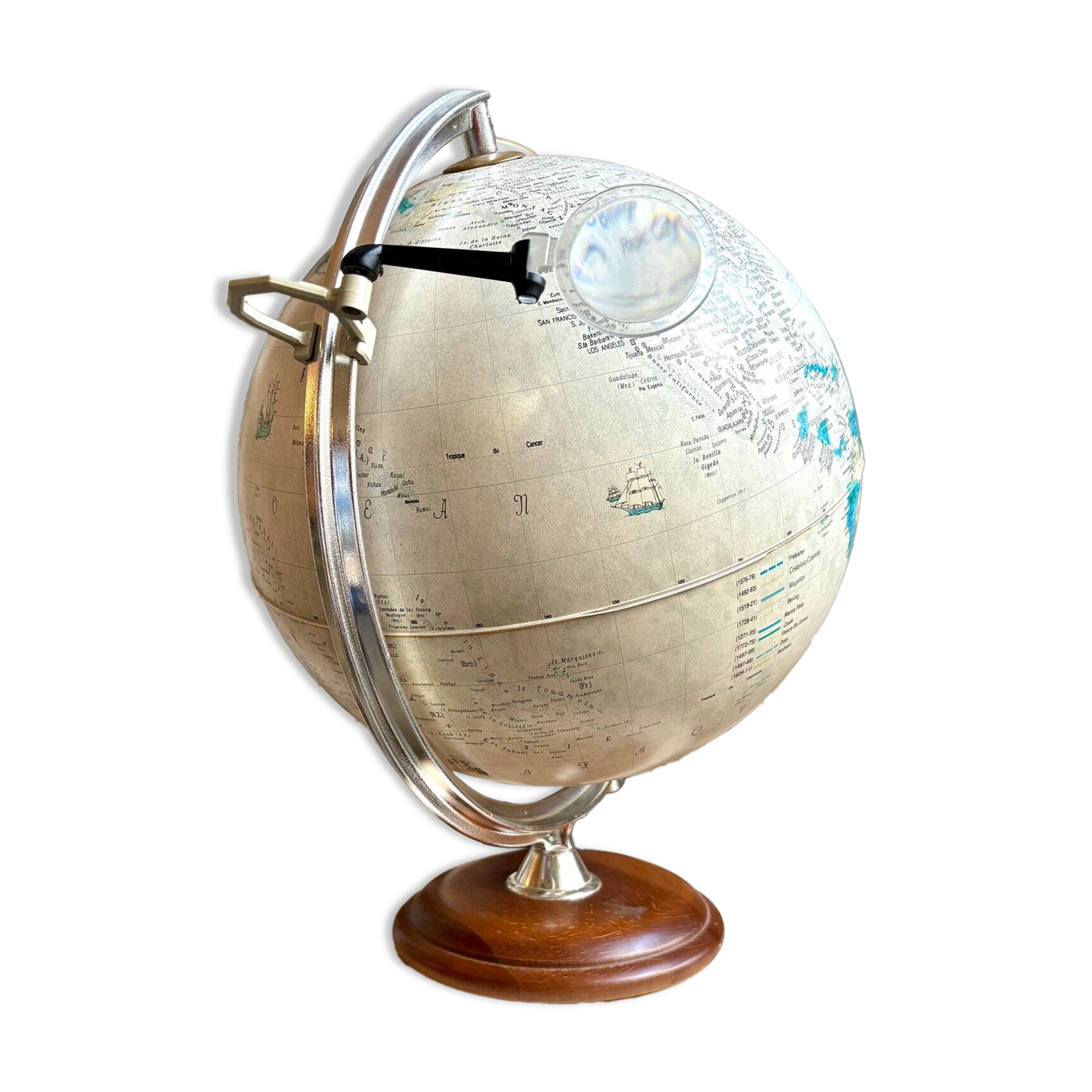 Mappemonde, globe lumineux Tecnodidattica avec loupe