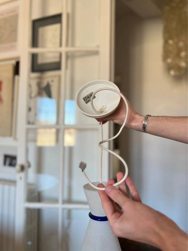 Vintage Italian Diabolo Glass Pendant Light