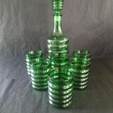 Decanter service + 6 glass glasses