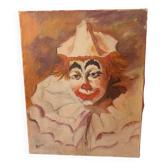 portrait de clown signé Korzy Huile sur toile