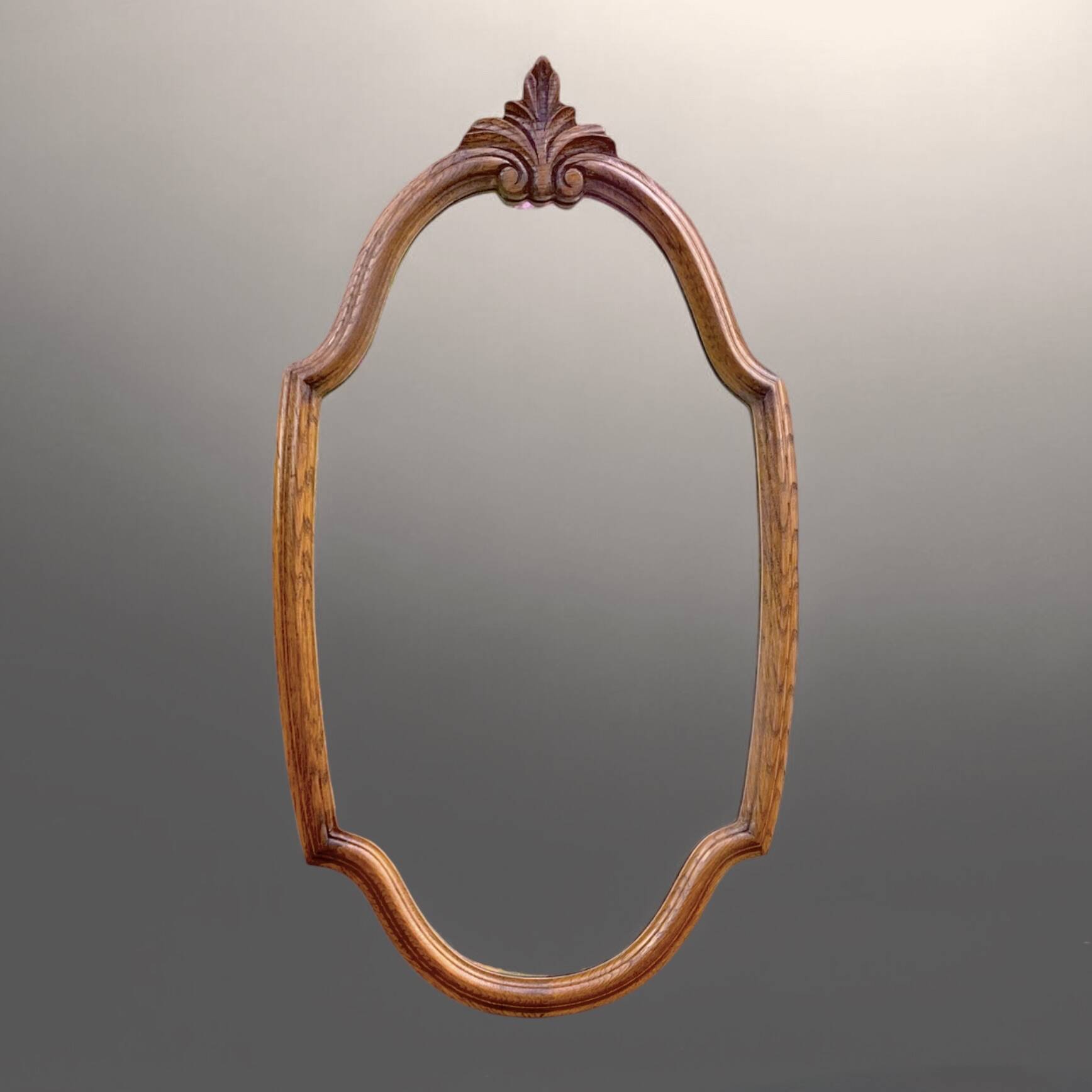 Old carved wooden mirror - 70 cm