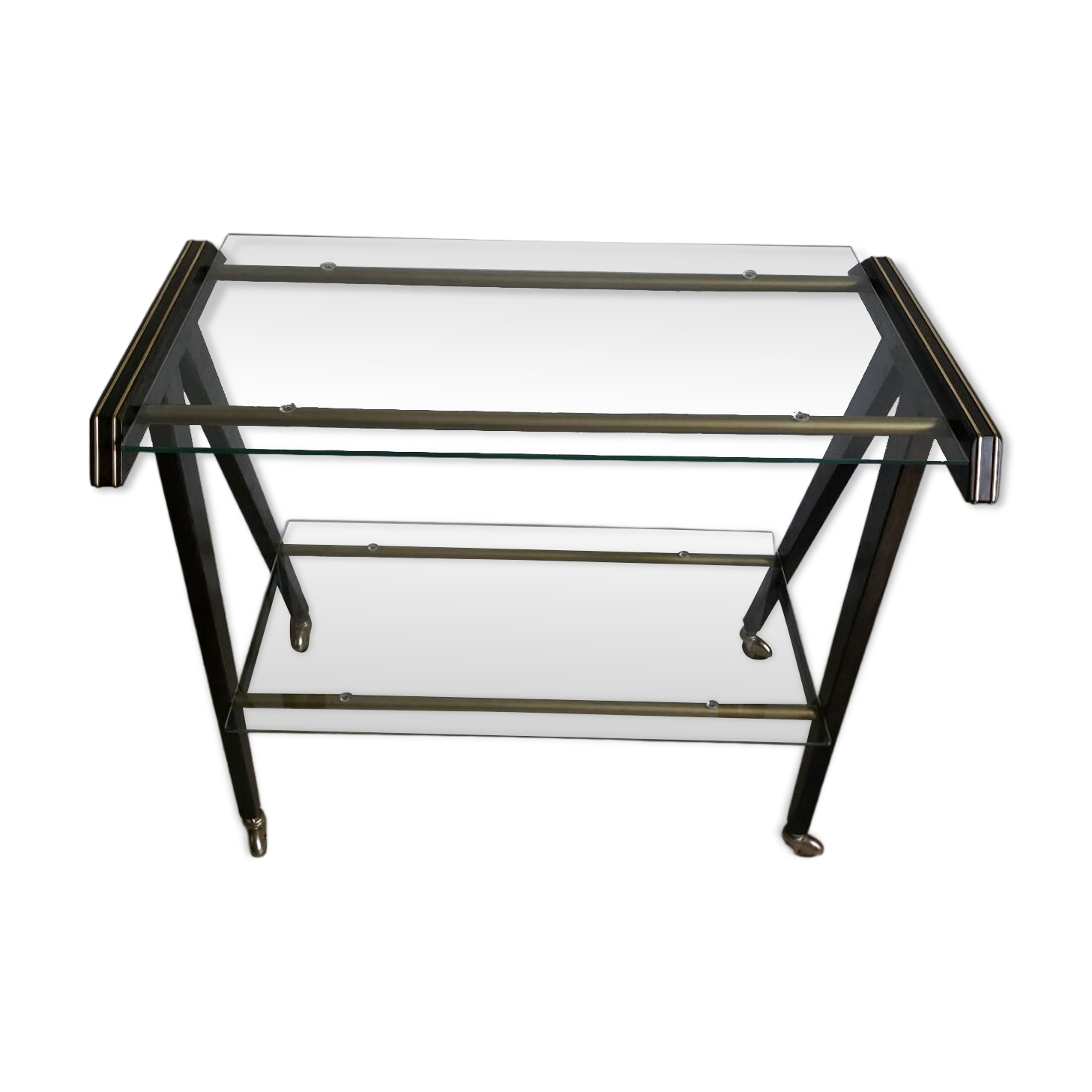 Mahogany and glass side table