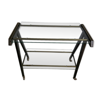 Mahogany and glass side table