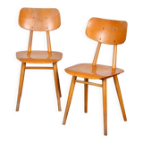 Pair of wooden chairs produced by Ton, 1960