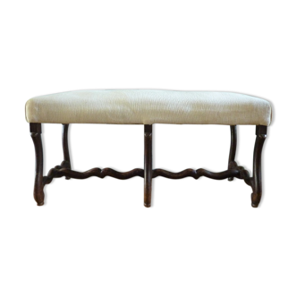 Bench in wood and velvet