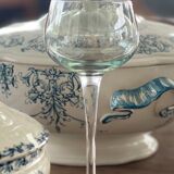 7 vintage iridescent foot glasses