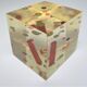 Paperweight sculpture block resin inclusions sewing design 70s