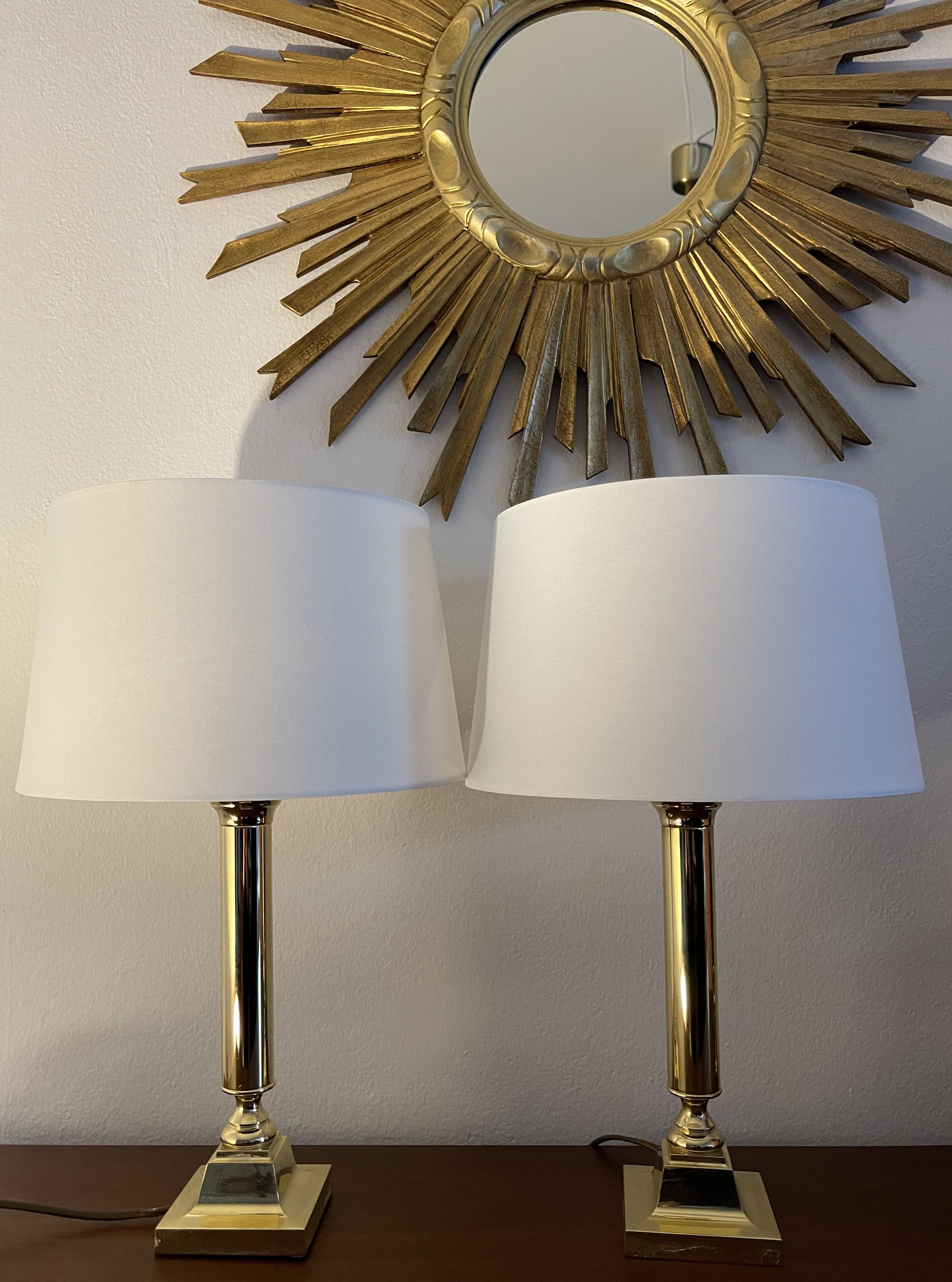 Pair brass lamps Art Deco, Germany 1960