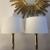 Paire lampes laiton art déco Allemagne 1960