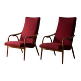 Paire de fauteuils en bois cintré de style mid-century moderne par TON, années 1970, Tchécoslovaquie
