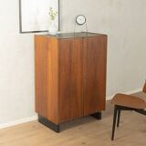 Classic home office from the 1950s, walnut veneer, illuminated interior