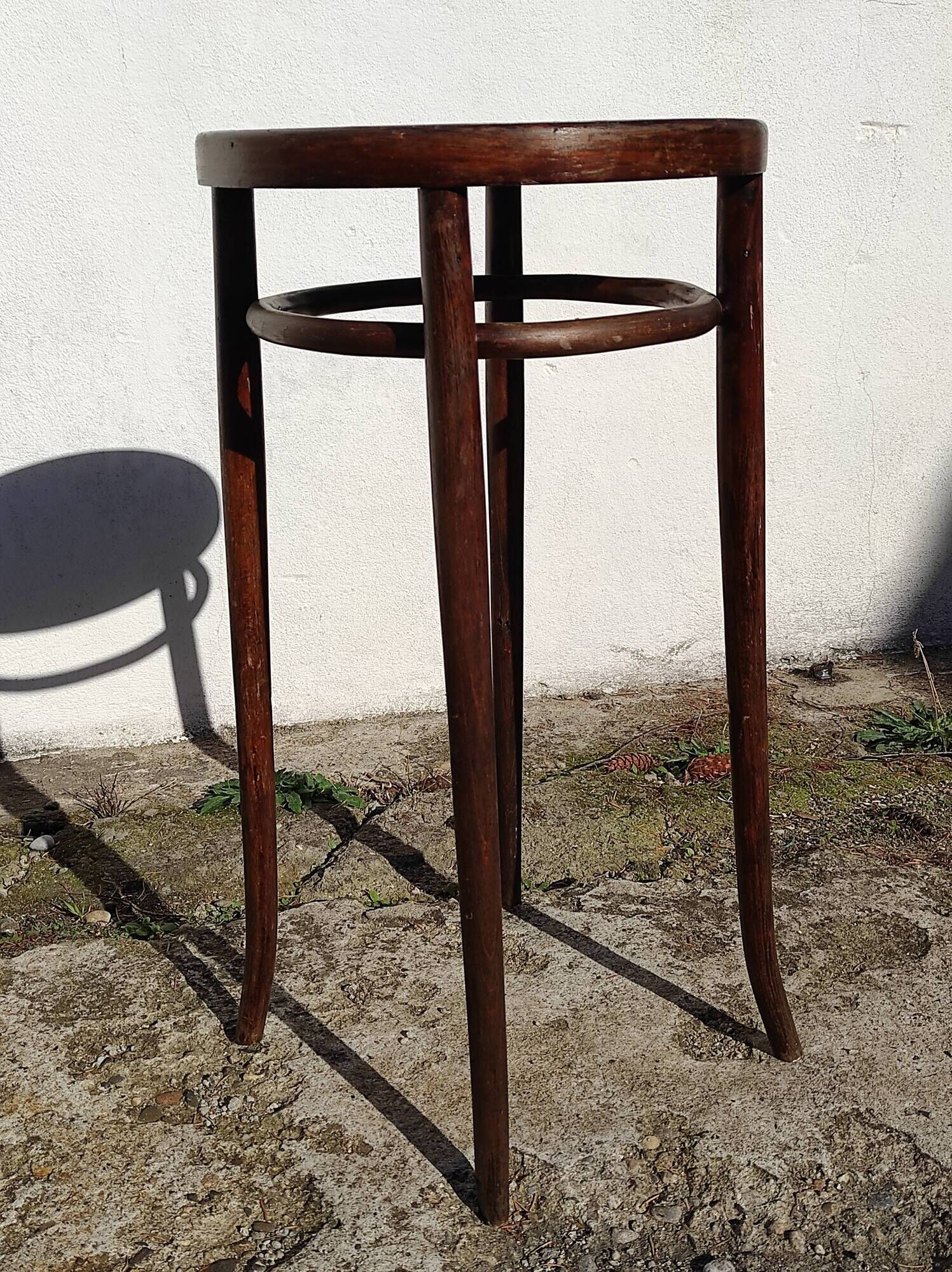Former top stool of vintage bar Fischel in charcoal beech turned