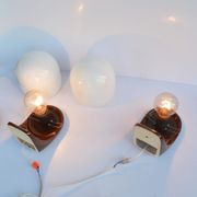 Pair of wall lamps, type Ł-1, designed by K. Łaszkiewicz, W. Kościan, Poland, 1980s