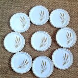 Eight country-patterned dessert plates