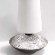 Lampe postmoderne en céramique Raku grise faite à la main, signée, Italie