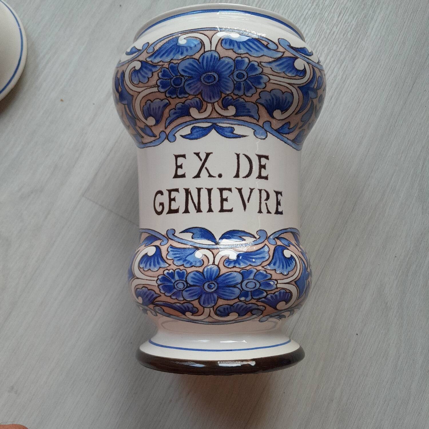 Ceramic pharmacy jar from St Clément, EX de Genièvre