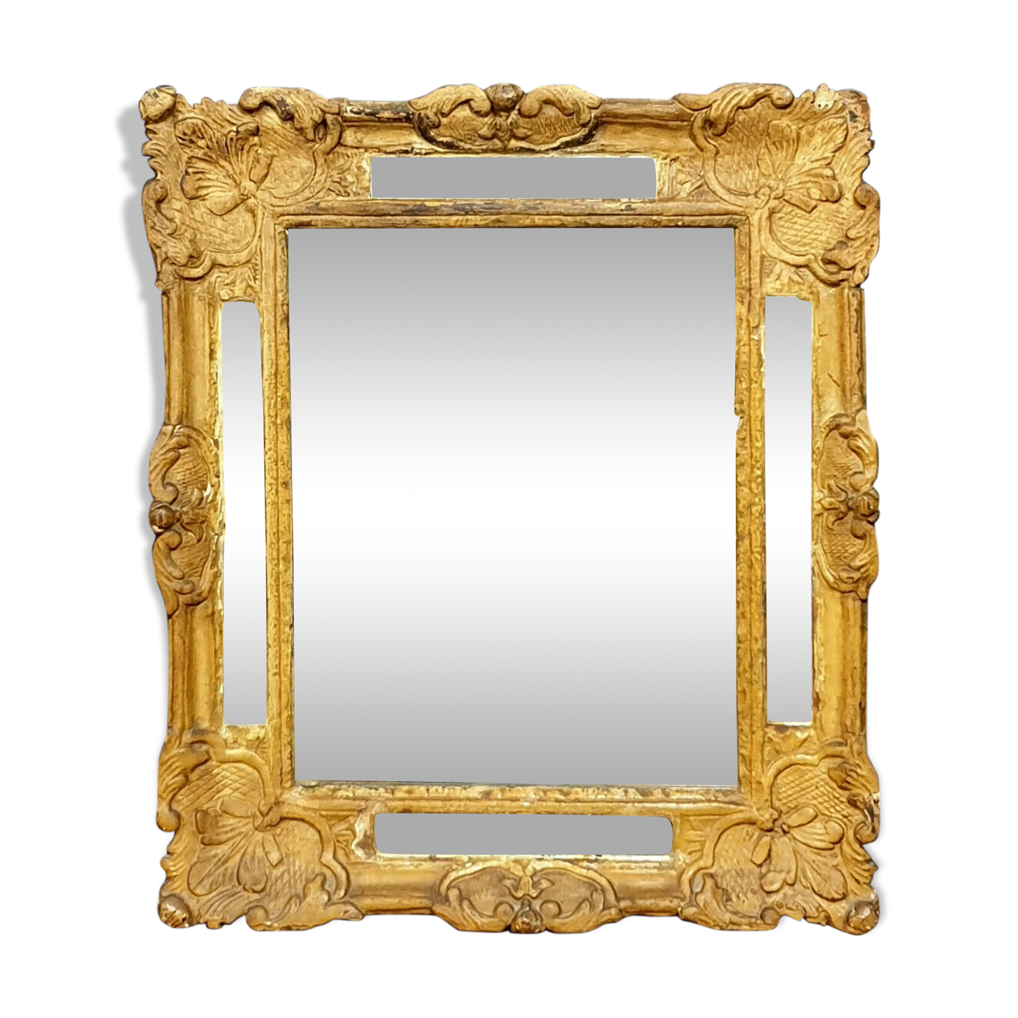 Miroir a pare closes époque régence en bois redoré  époque 1750 circa 60x52cm
