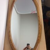 Oval mirror strapping wood 93 x 46 cm
