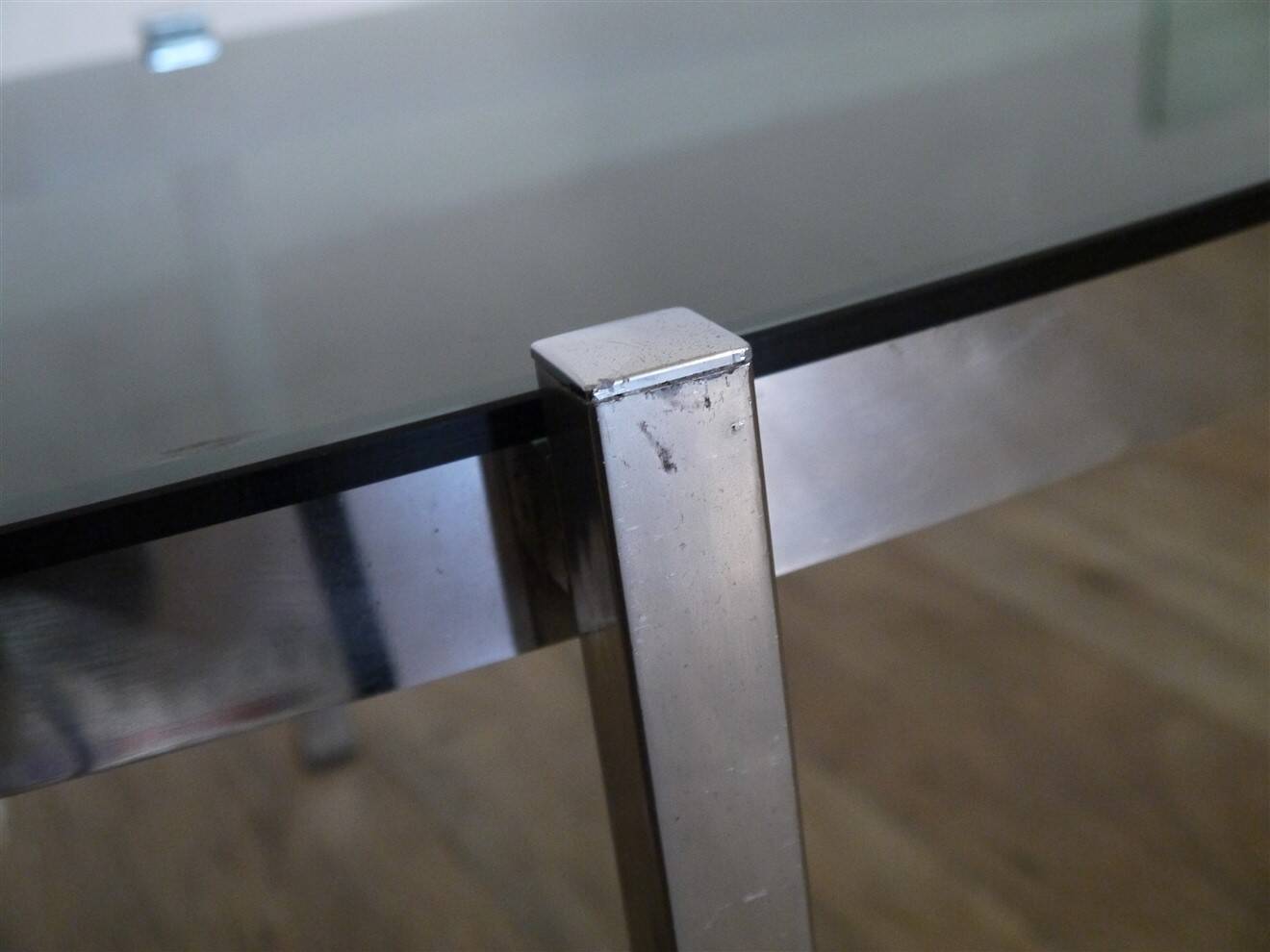 Chrome and glass coffee table 1970