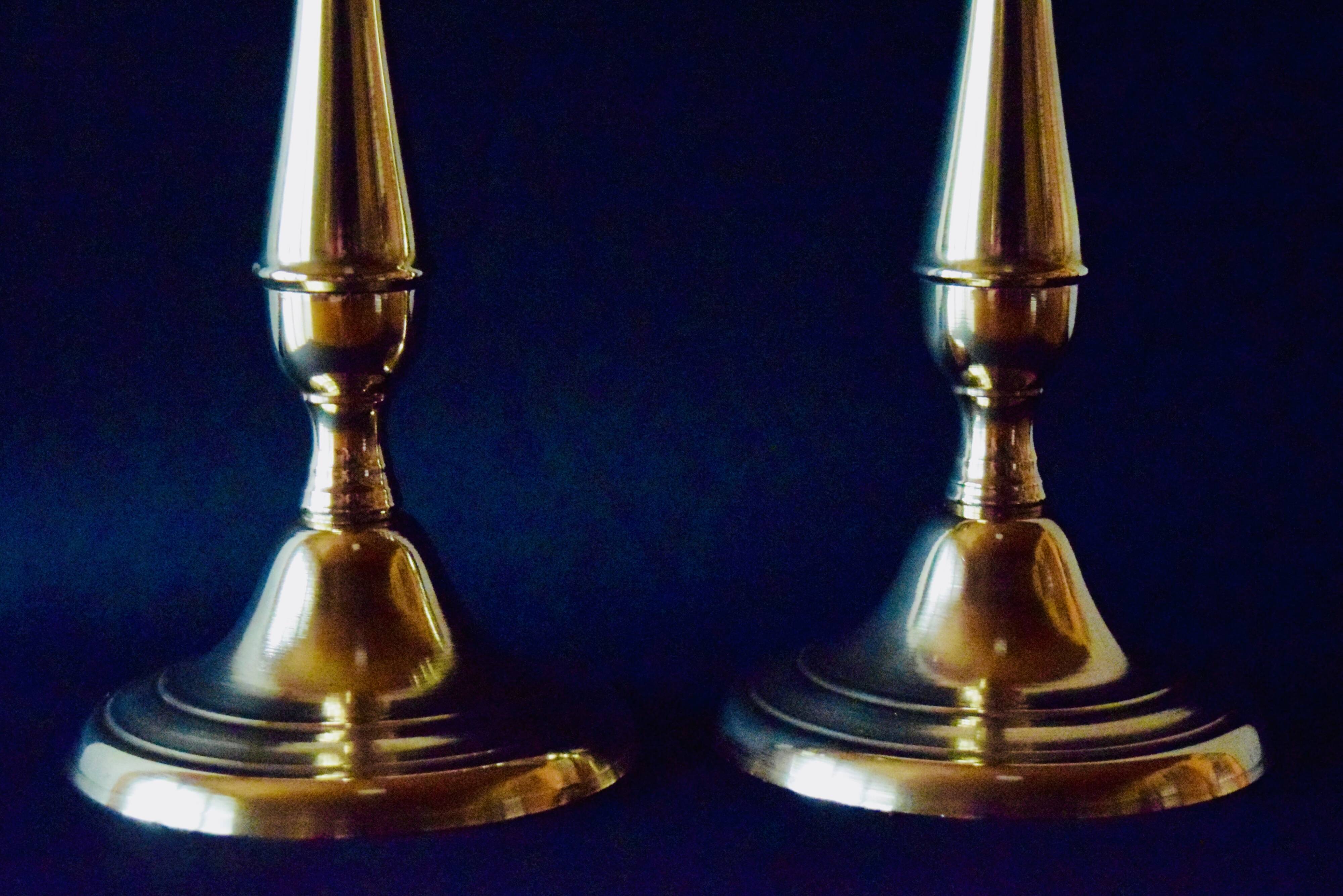 Pair of brass candlesticks