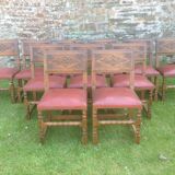 Rustic old oak chairs