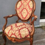 Pair of napoleon III armchairs, 19th century