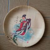 4 bamboo plates with Asian decor